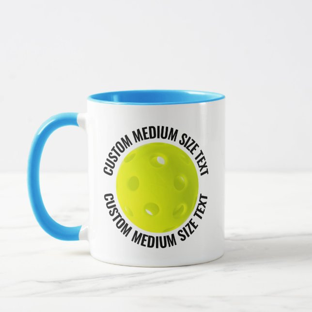Medium Text L. BLUE Combo 11oz Anpassad Pickleball Mugg (Vänster)