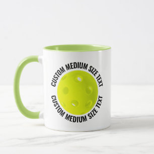Medium Text LIME Combo 11oz Anpassad Pickleball Mugg