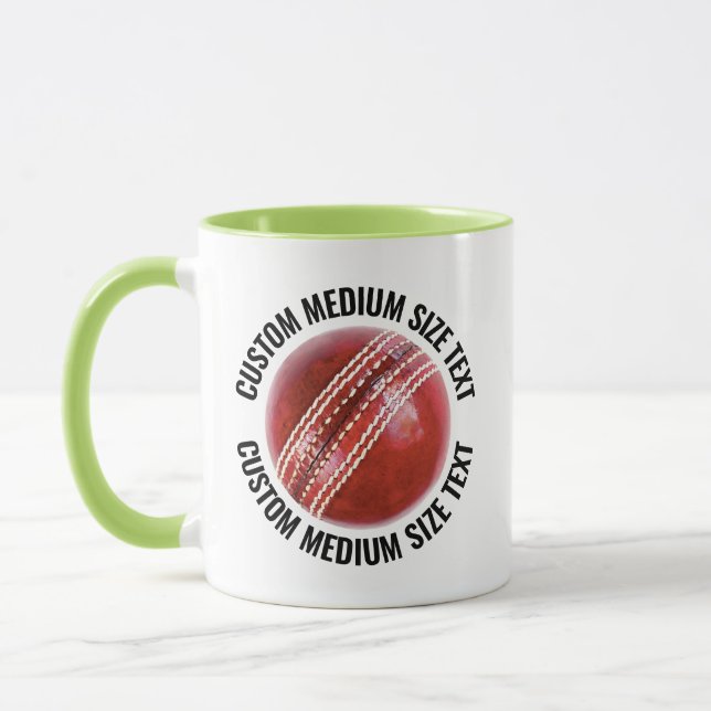Medium Text LIME GRÖN Combo 11oz Anpassad Cricket Mugg (Vänster)