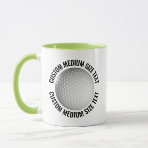 Medium Text LIME GRÖN Combo 11oz Anpassad Golf Mugg