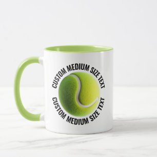 Medium Text LIME GRÖN Combo 11oz Anpassad Tennis Mugg
