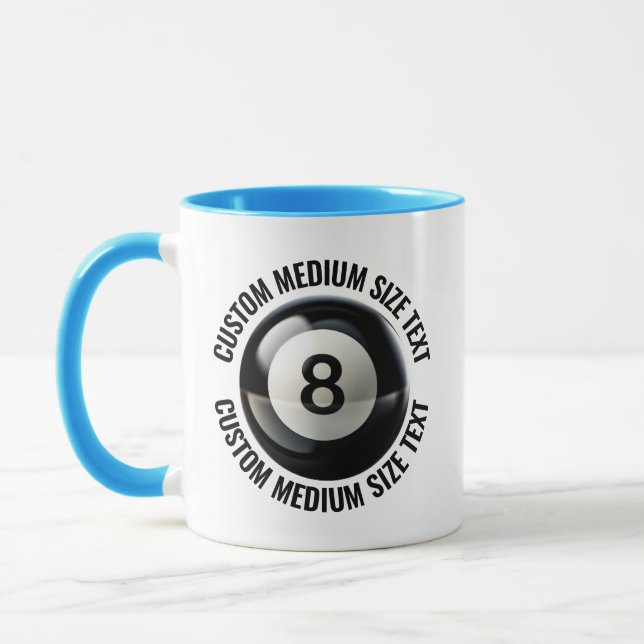 Medium Text LJUSBLÅ Combo 11oz Anpassad 8 Ball Mugg (Vänster)