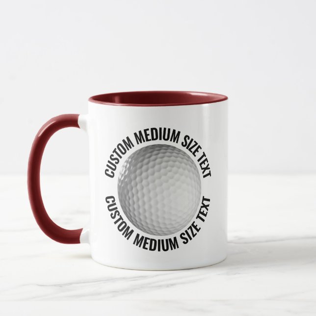 Medium Text MAROON Combo 11oz Anpassad Golf Mugg (Vänster)