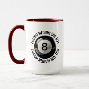 Medium Text MAROON Combo 15oz Anpassad 8 Ball Mugg