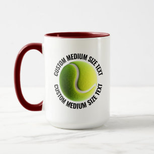Medium Text MAROON Combo 15oz Anpassad Tennis Mugg