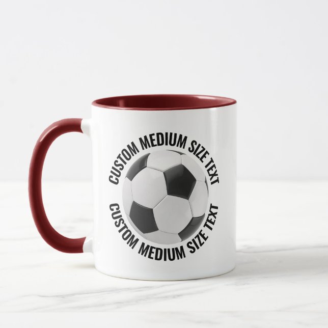 Medium Text MAROON Kombi 11oz Anpassad fotboll Mugg (Vänster)