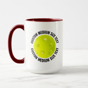 Medium Text MAROON Kombi 15oz Anpassad Pickleball Mugg