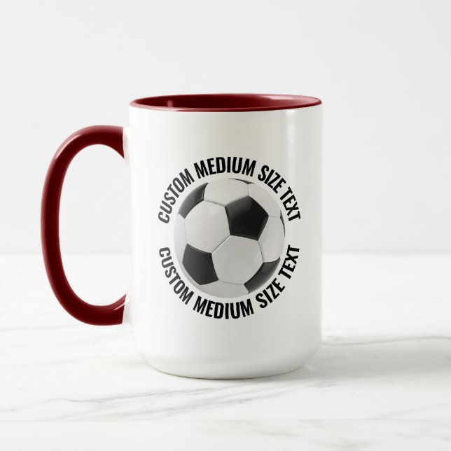 Medium Text MAROON Kombi 450g Custom Fotboll Mugg (Vänster)