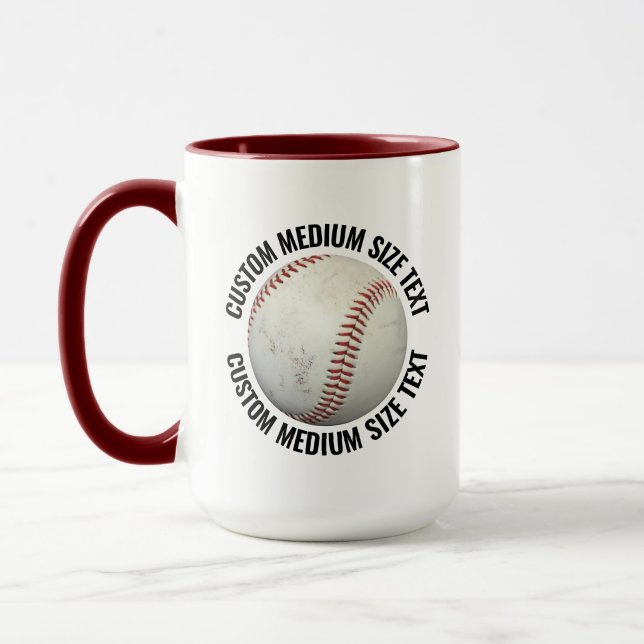 Medium Text MAROON Kombi 450g Specialbeställd Base Mugg (Vänster)