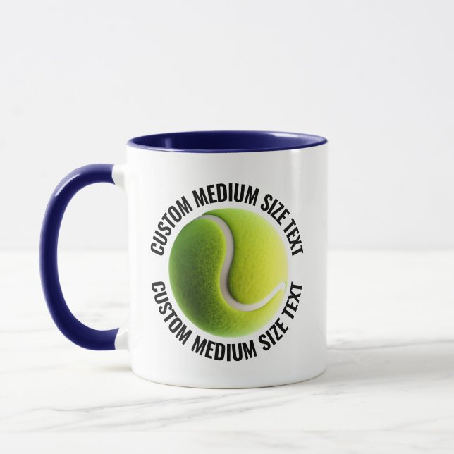 Medium Text NAVYBLÅ Kombi 320g Custom Tennis Mugg (Vänster)