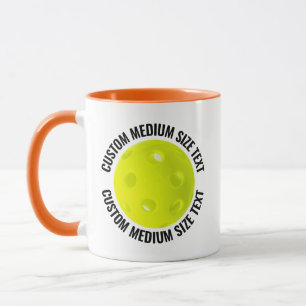 Medium Text ORANGE Combo 11oz Anpassad Pickleball Mugg