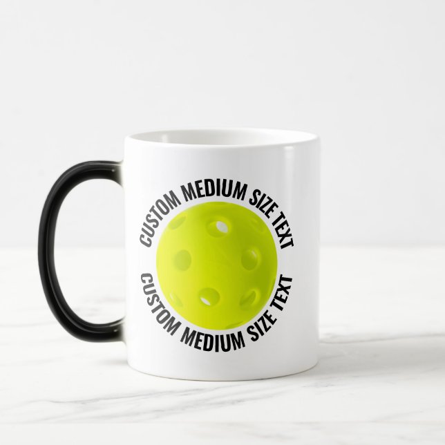 Medium Text & Pickleball 11oz Anpassad Värmeföränd Magisk Mugg (Vänster)