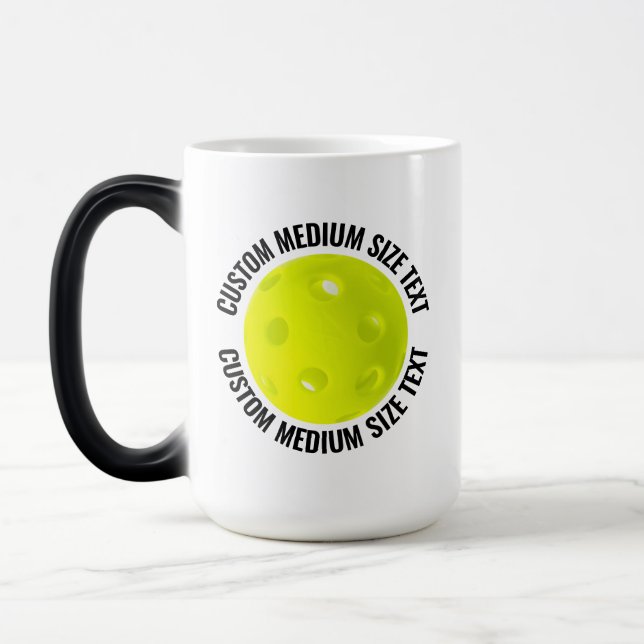 Medium Text & Pickleball 15oz Anpassad Värmeföränd Magisk Mugg (Vänster)