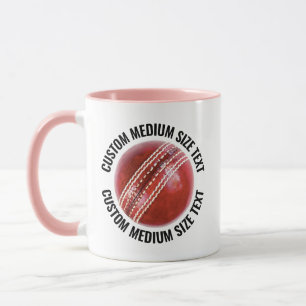 Medium Text PINK Combo 11oz Anpassad Cricket Mugg