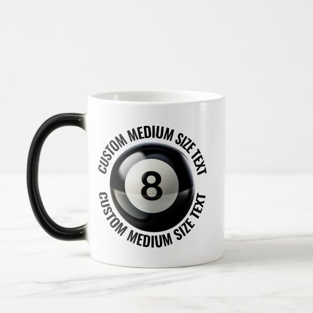 Medium Text, Pool 8 Ball 11oz Anpassad Värmeföränd Magisk Mugg (Vänster)