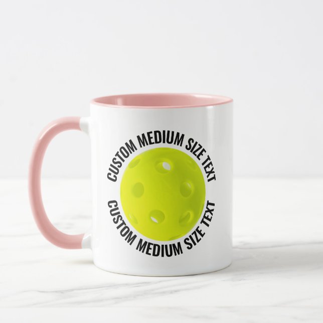 Medium Text ROSA Combo 11oz Anpassad Pickleball Mugg (Vänster)