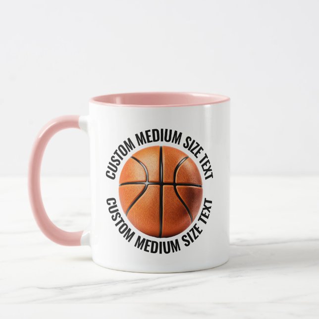 Medium Text ROSA Kombination 325ml Anpassad Basket Mugg (Vänster)