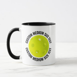 Medium Text Svart Combo 11oz Anpassad Pickleball Mugg