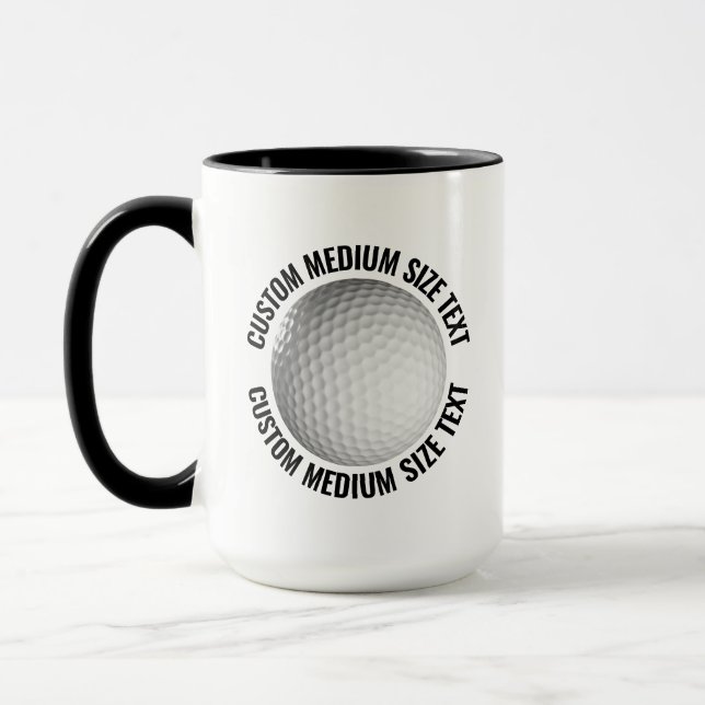 Medium Text Svart Kombi 425g Custom Golf Mugg (Vänster)
