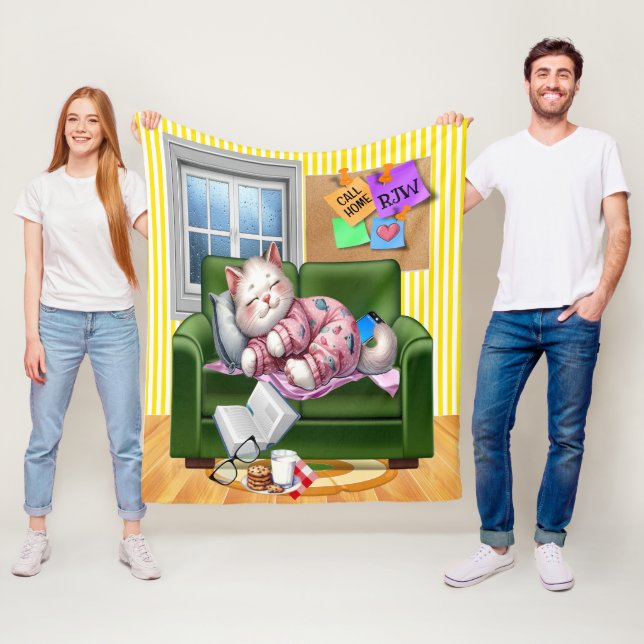 Medium WE KÄRLEK DU Kitten FLEECE BLANKET (På plats)
