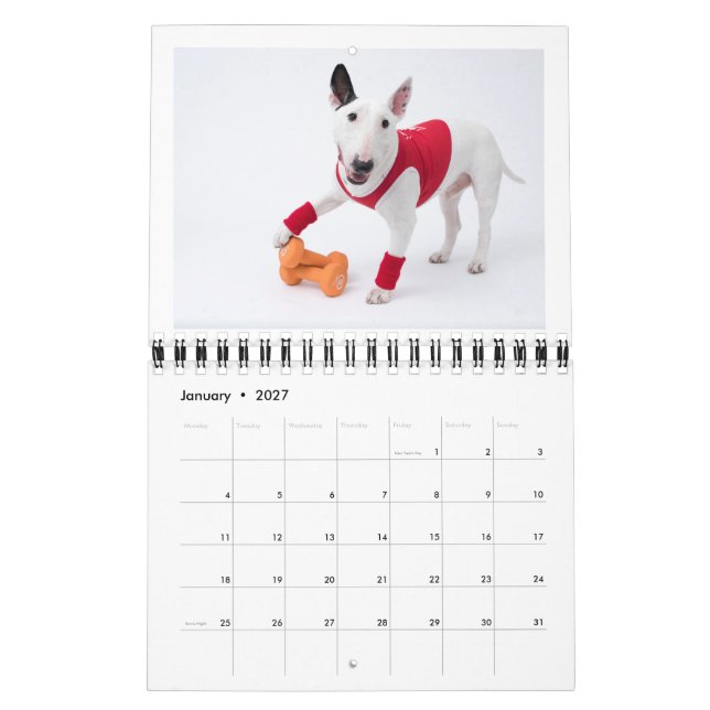 MediumCalendar med två sidor, vit Kalender (Jan 2027)