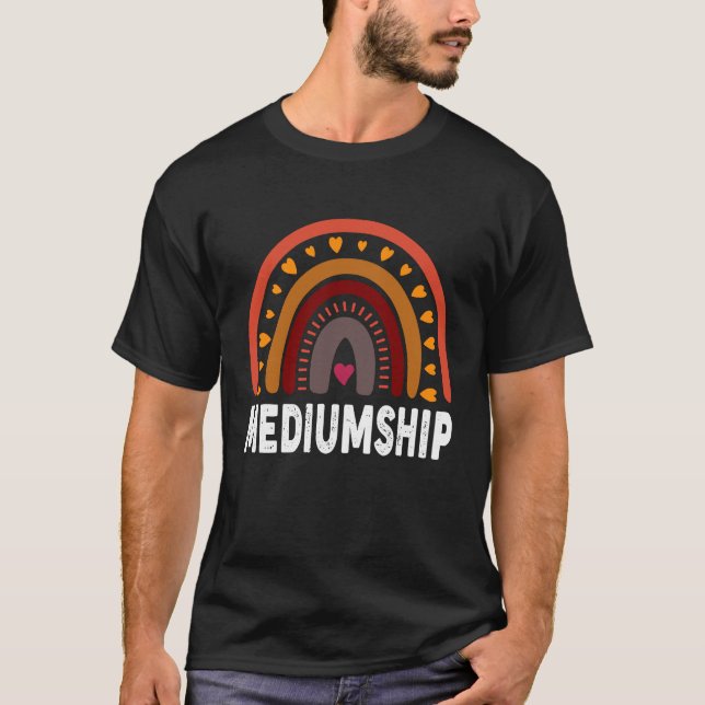 Mediumship Colorful Rainbow for Therapists T Shirt (Framsida)