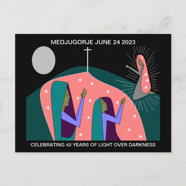 MEDJUGORJE 42-ÅRSJUBILEUMS POSTKORT VYKORT (Framsida)