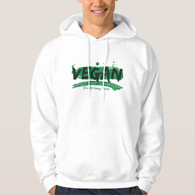 Medkänsla för Veganfredkärlek Hoodie (Framsida)