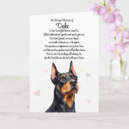 Medkänsla Förlust av Hund Dobermann Anpassat Namn Kort