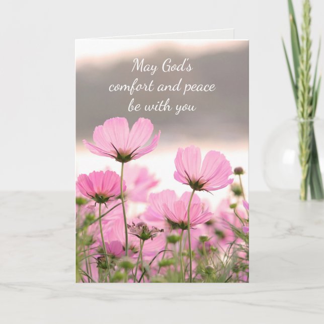 Medkänsla Vacker Cosmos Trädgård Blomma Kort (Framsida)