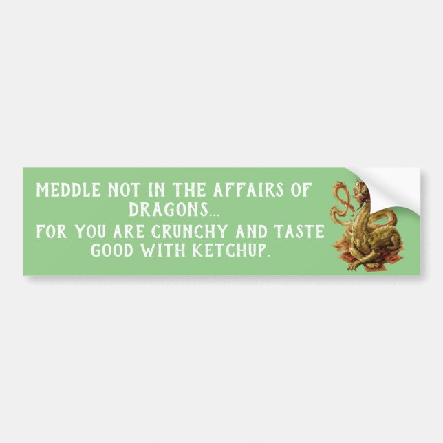 Medla inte i Dragons affärer Bildekal (Framsidan)