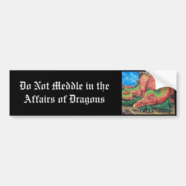 Medla inte i Dragons ärenden Bildekal (Framsidan)