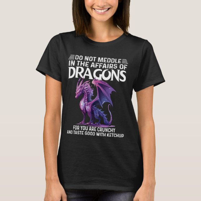 Medla inte i Dragons skjortViol- väskan. T Shirt (Framsida)