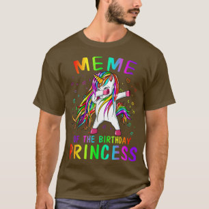 Medlem av Birthday Princess Girl Dabbing Unicorn T Shirt