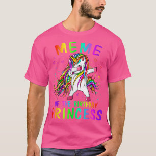 Medlem av Birthday Princess Girl Dabbing Unicorn T Shirt