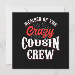 Medlem av Crazy Cousin Crew Brother Sister Gif Inbjudningar