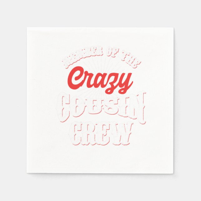 Medlem av Crazy Cousin Crew Brother Sister Gif Pappersservett (Framsidan)