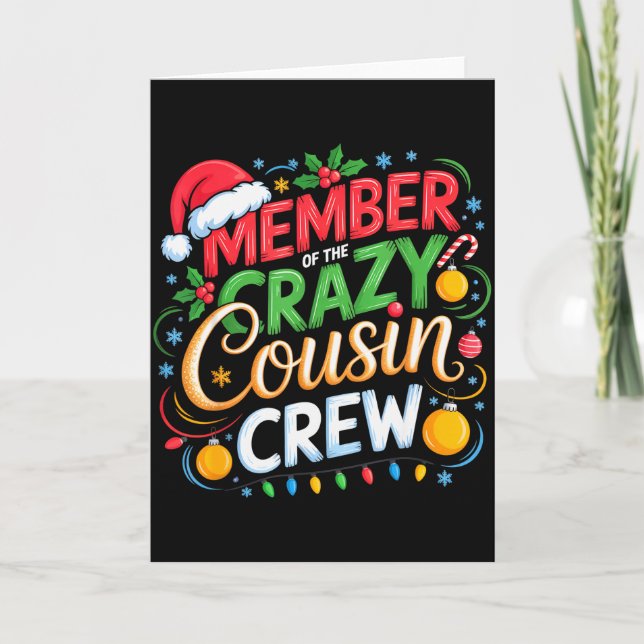 Medlem Av Crazy Cousin Crew Julklubb Squad Bi Kort (Framsida)