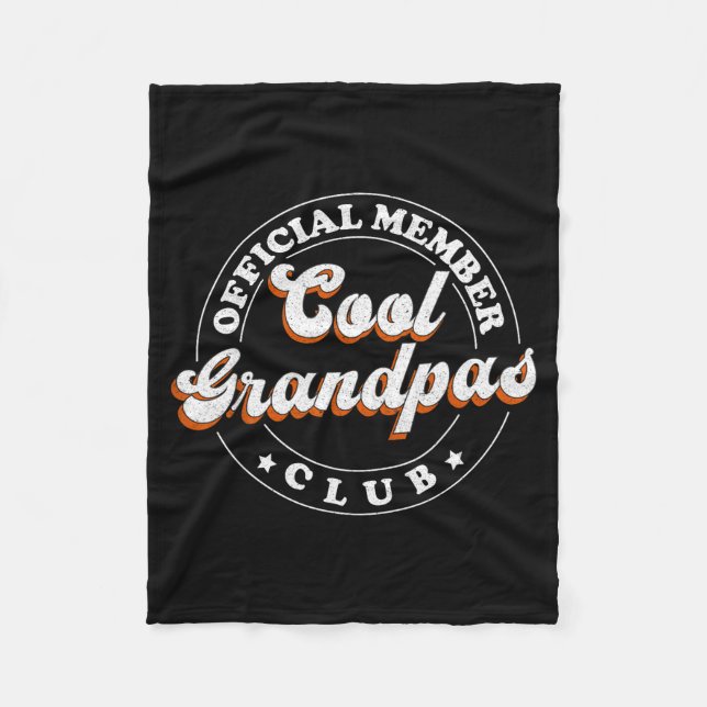 Medlem Cool Grandpas Klubb För Ny Farfar  Fleecefilt (Framsidan)