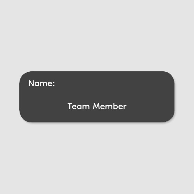Medlem i Team Klassiskt Namn Märke Pinback Namnbricka (Framsida)