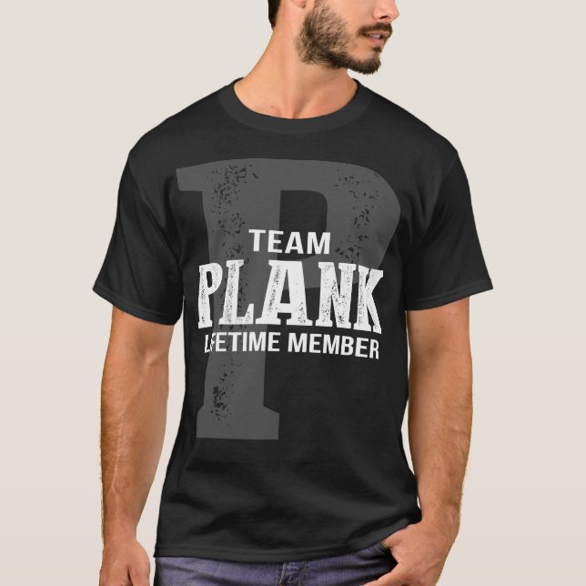 Medlem i teamPLANK-livstid T Shirt (Framsida)