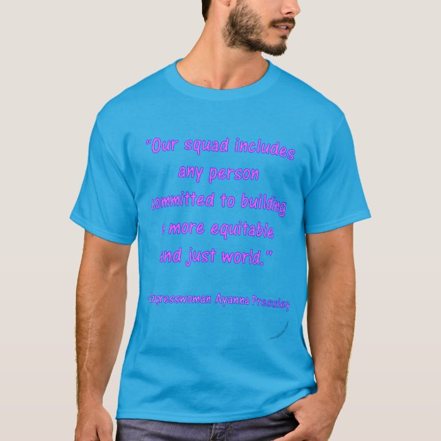 "Medlem på torget" för längre hår, teal T Shirt (Framsida)