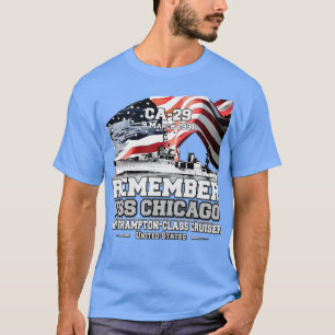 MEDLEM USS Chicago CA29 marinveteraner T Shirt
