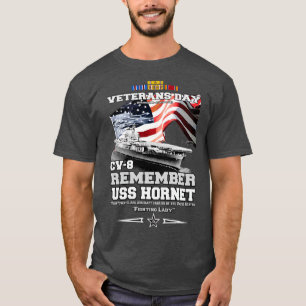 MEDLEM USS Hornet CV8 Yorktownclass-flygbil T Shirt