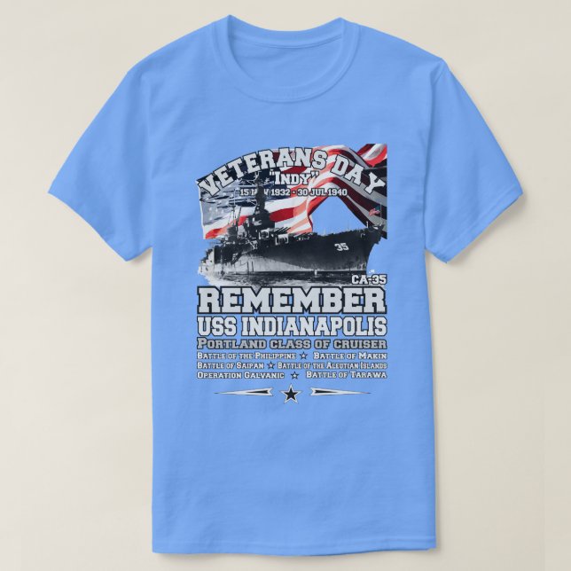 MEDLEM USS Indianapolis CLCA35 T Shirt (Design framsida)