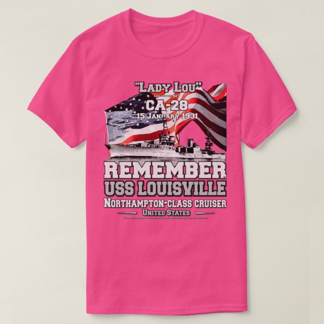 MEDLEM USS Louisville CLCA28 Cruiser veterans T Shirt (Design framsida)