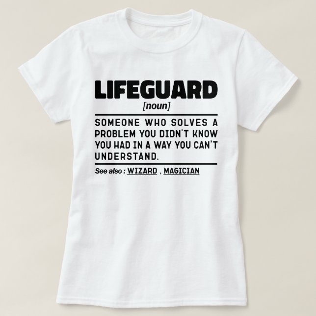 Medlemmar i Lifeguard Noun Auktoriserad Beach Guar T Shirt (Design framsida)