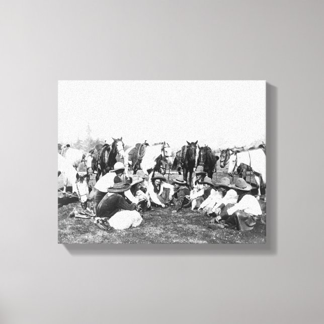 Medlemmar i Pawnee Bill's Vilda western Show Canvastryck (Framsida)