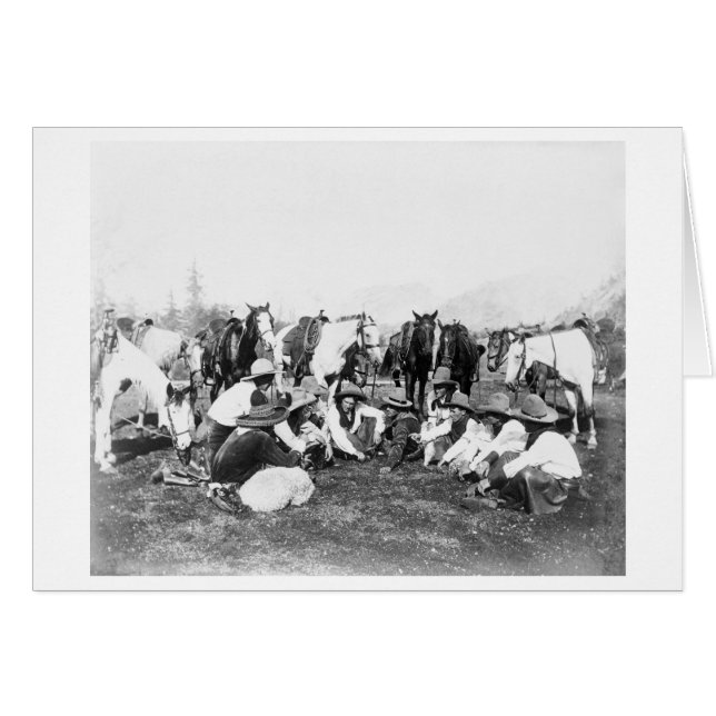 Medlemmar i Pawnee Bill's Vilda western Show Hälsningskort (Framsidan Horizontal)