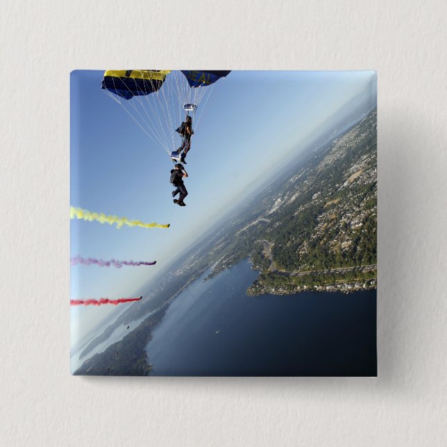 Medlemmar i USA:s maringrupp i Fallskärm Knapp (Framsida)